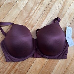 Women's Auden Superstar Lightly Lined T-Shirt Bra Underwire Size 38DDD Maroon